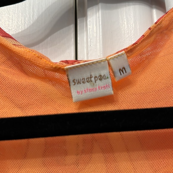 Sweet Pea by Staci Frati Top Pink/Orange/Yellow 100% Nylon SZ M - Picture 6 of 10